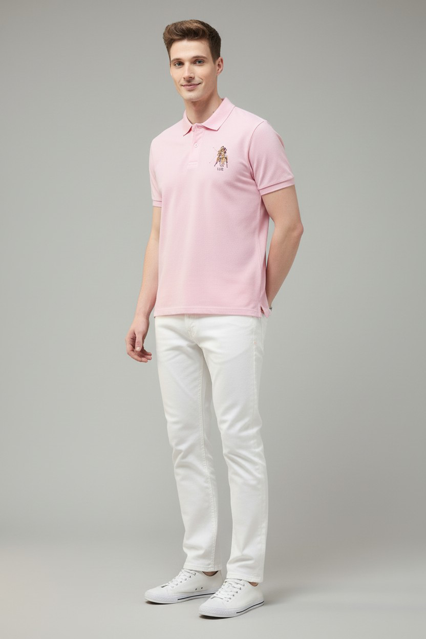 Motel On The Coast Graphic Brand Printed Polo Shirt