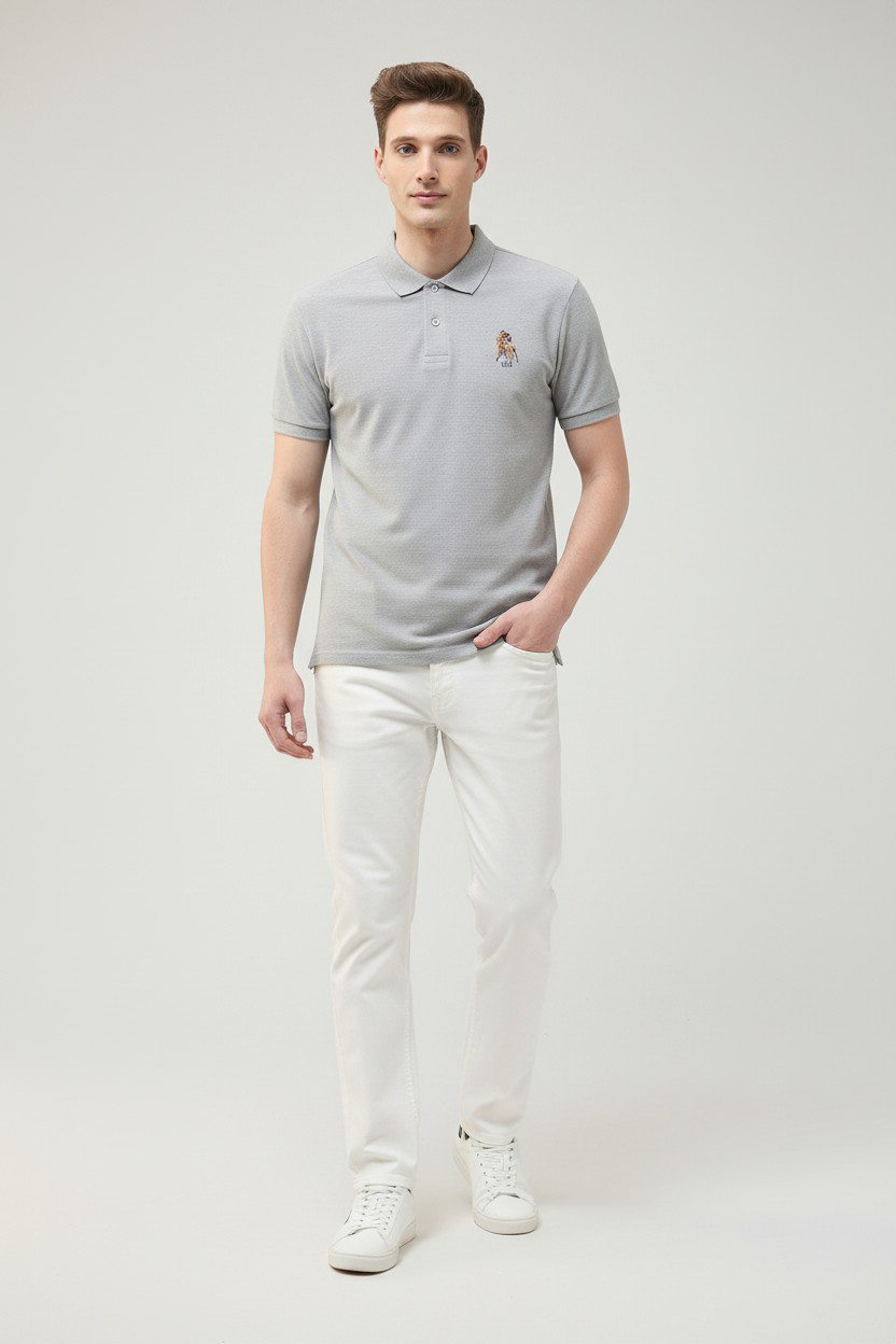 Motel On The Coast Graphic Brand Printed Polo Shirt