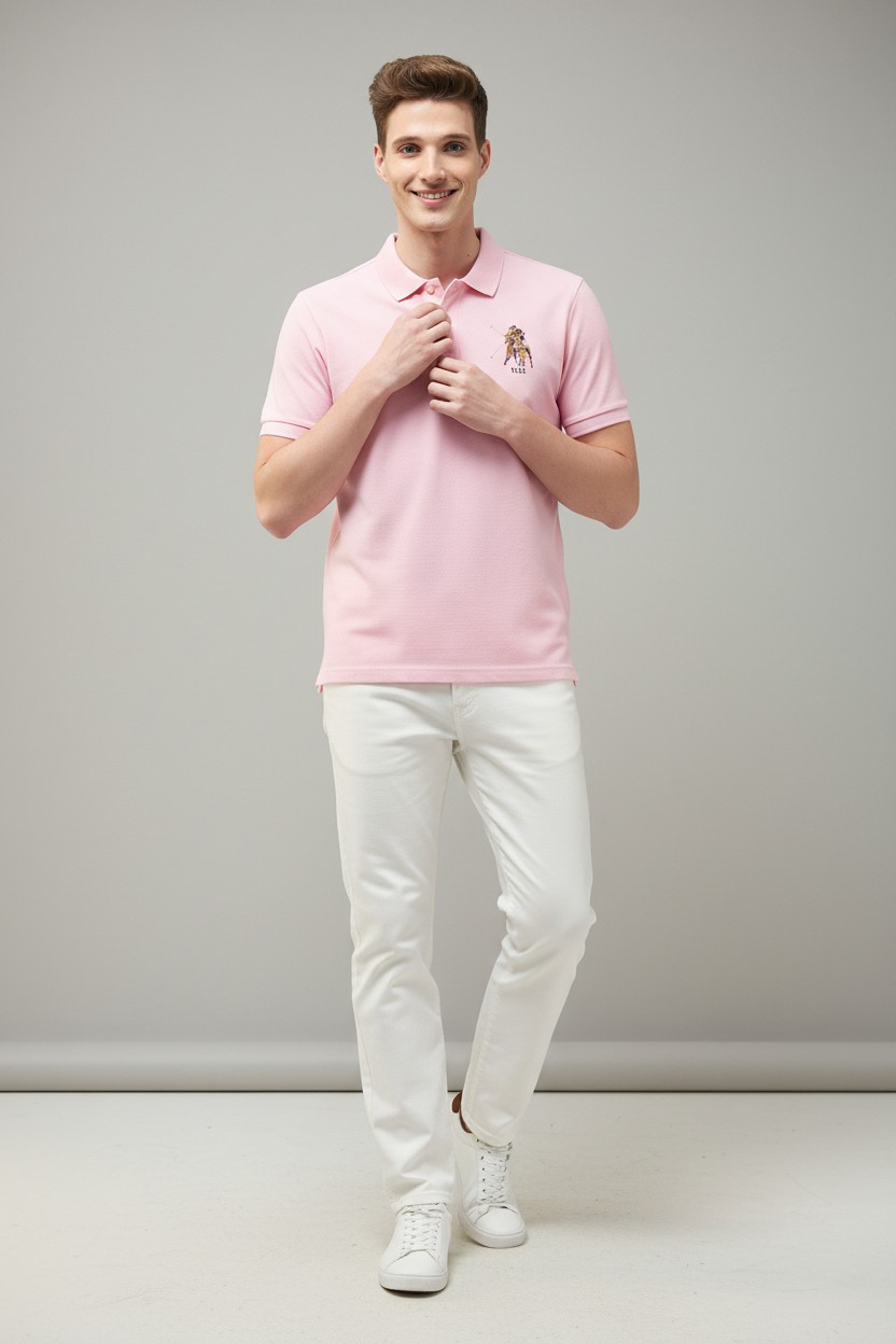 Motel On The Coast Graphic Brand Printed Polo Shirt