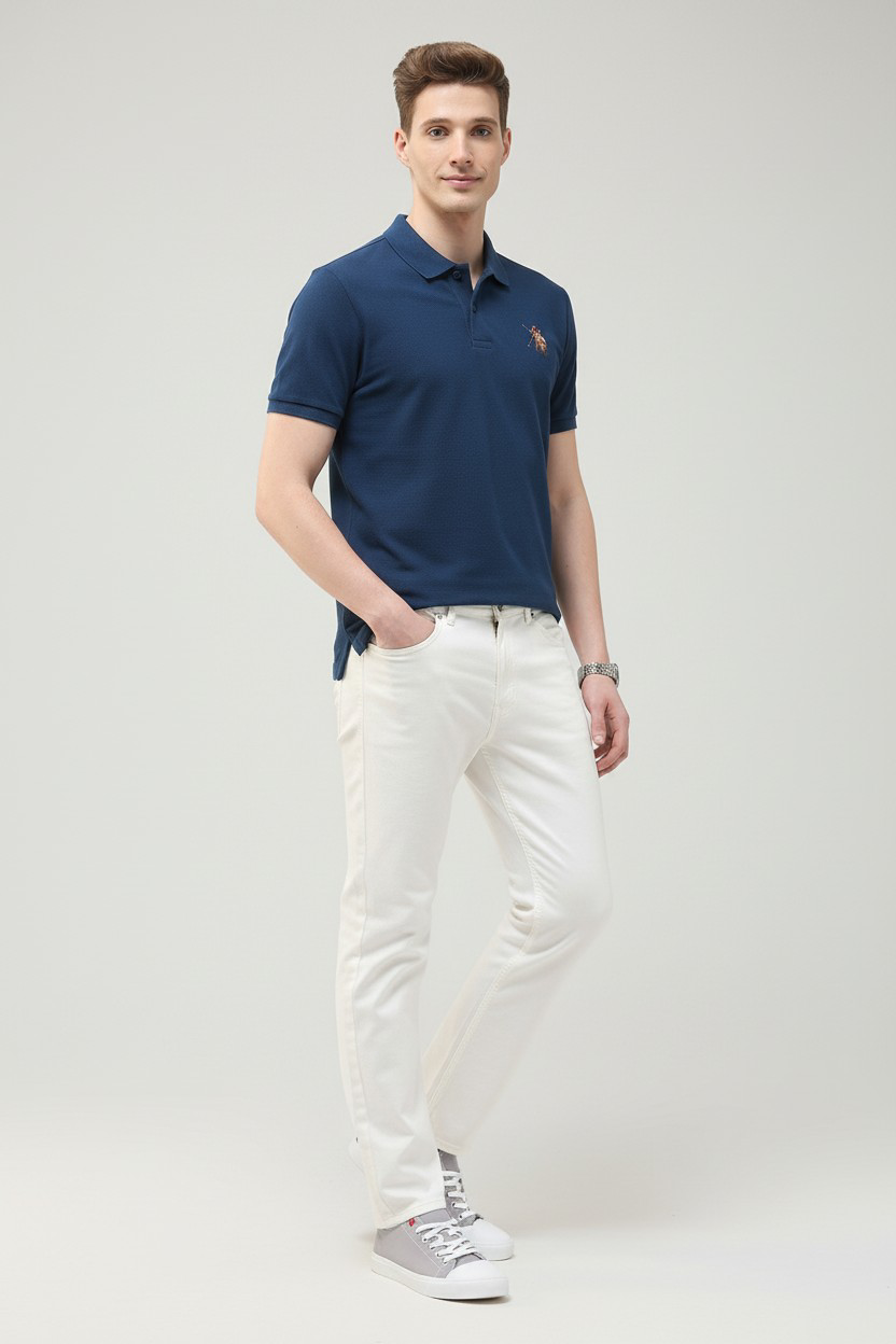 Motel On The Coast Graphic Brand Printed Polo Shirt