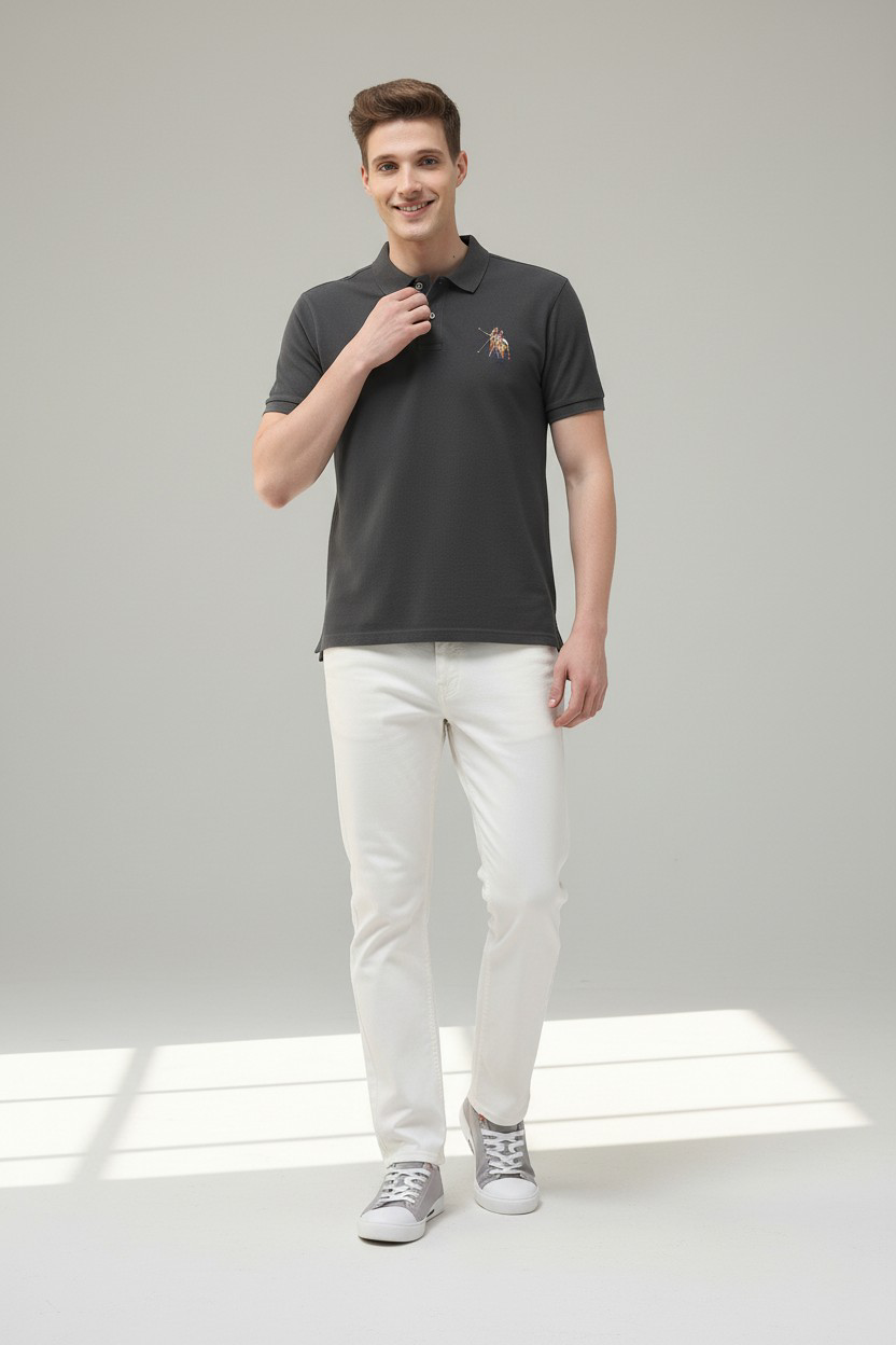 Motel On The Coast Graphic Brand Printed Polo Shirt