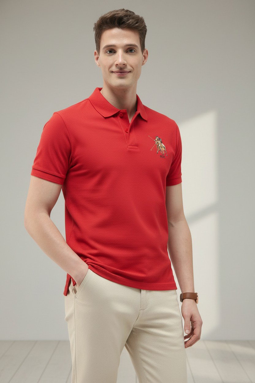 Motel On The Coast Graphic Brand Printed Polo Shirt