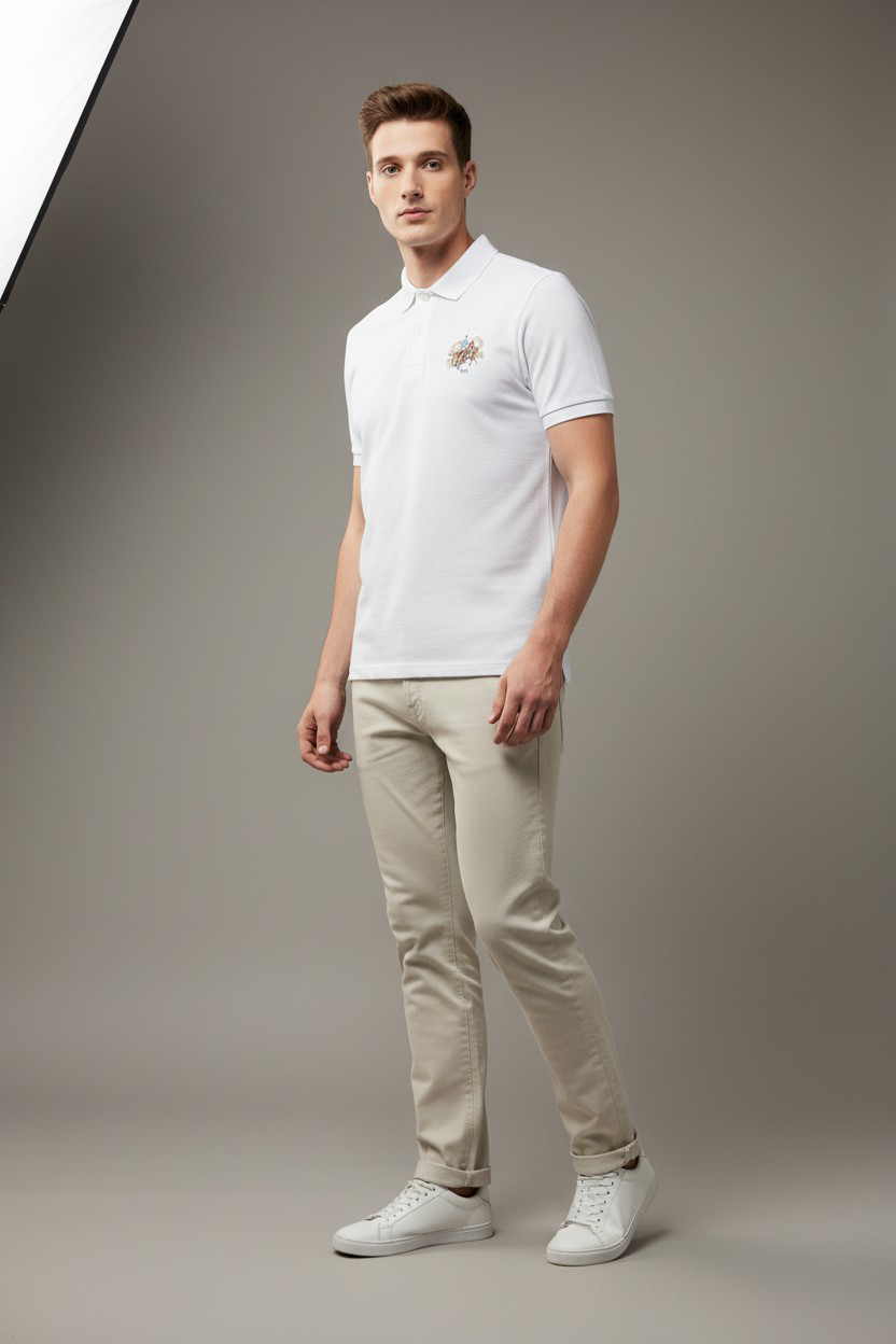 Motel On The Coast Graphic Brand Printed Polo Shirt