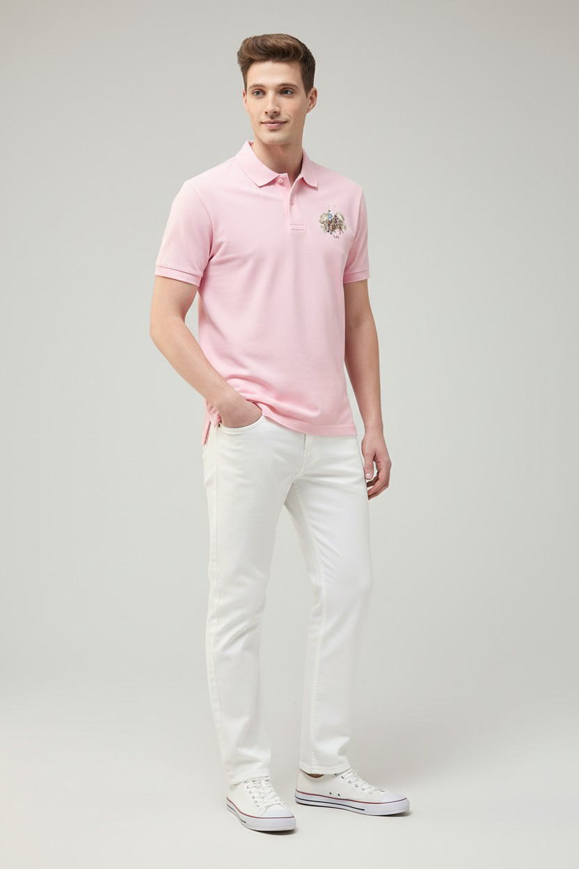 Motel On The Coast Graphic Brand Printed Polo Shirt