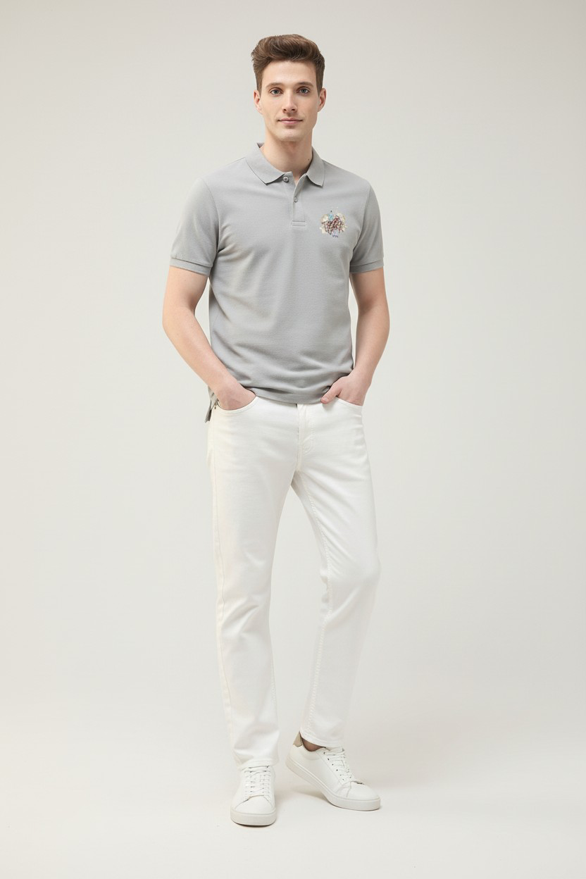 Motel On The Coast Graphic Brand Printed Polo Shirt