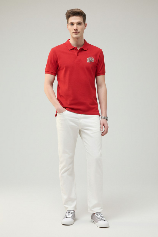 Motel On The Coast Graphic Brand Printed Polo Shirt