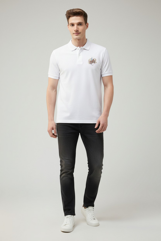 Motel On The Coast Graphic Brand Printed Polo Shirt