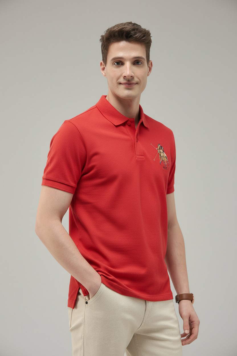 Motel On The Coast Graphic Brand Printed Polo Shirt