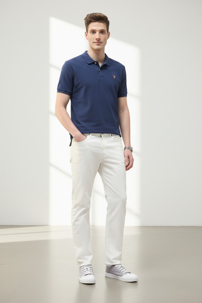 Motel On The Coast Graphic Brand Printed Polo Shirt